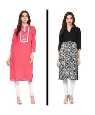 multicolor printed cotton combo kurtis 1