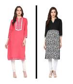 multicolor printed cotton combo kurtis