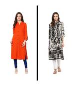 multicolor printed cotton combo kurtis