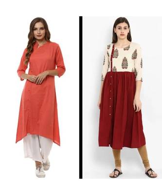 multicolor printed cotton combo kurtis 1