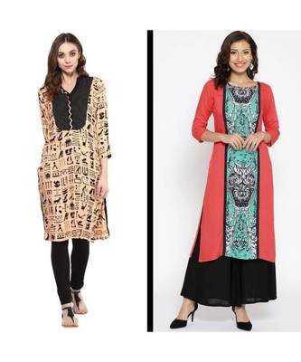 multicolor printed cotton combo kurtis 1