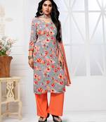 Multicolor digital print crepe salwar