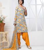 Multicolor digital print crepe salwar
