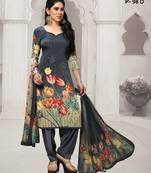 Grey digital print crepe salwar