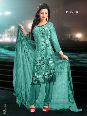 Green digital print crepe salwar 1