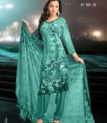 Green digital print crepe salwar