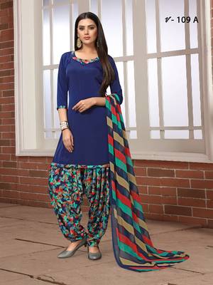 Blue digital print crepe salwar 1