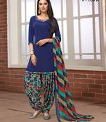 Blue digital print crepe salwar