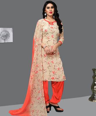 Beige digital print crepe salwar 1
