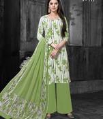 Green digital print crepe salwar