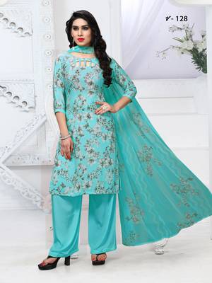 Blue digital print crepe salwar 1
