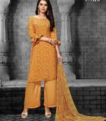Mustard digital print crepe salwar