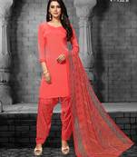 Red digital print crepe salwar