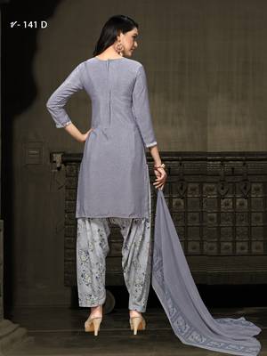 Grey digital print crepe salwar 2