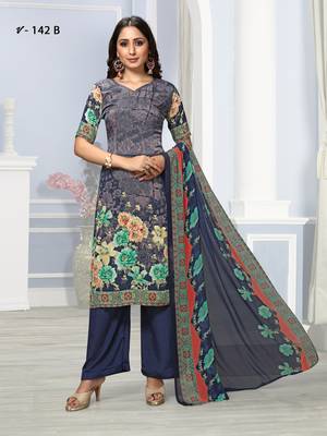 Blue digital print crepe salwar 1
