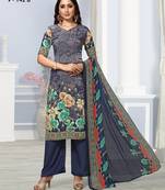 Blue digital print crepe salwar