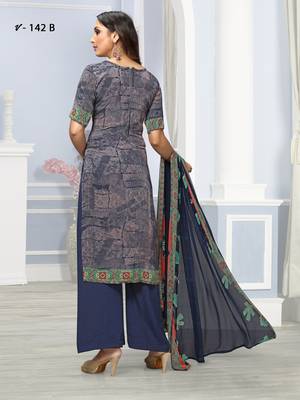 Blue digital print crepe salwar 2