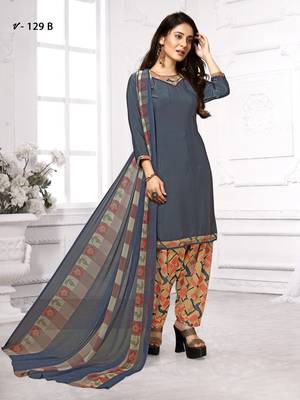 Blue digital print crepe salwar 1