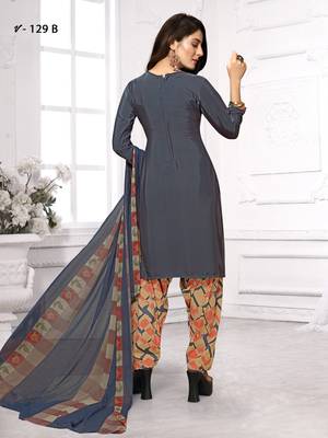 Blue digital print crepe salwar 2