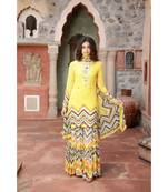 Charu parashar Yellow printed kurta with printed sharara and dupatta