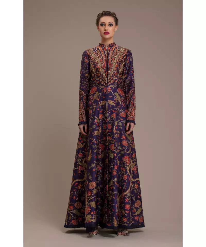 Charu Parashar Blue printed long jacket