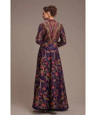 Blue Printed Long Jacket 2