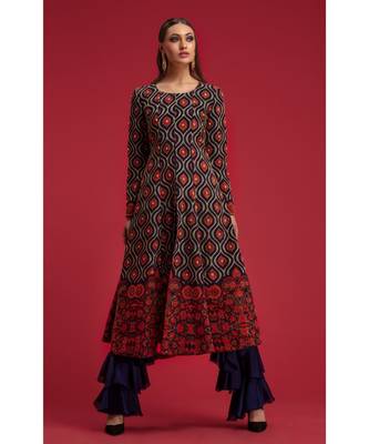Printed Flare Style Jacket With Flare Style Pants 1