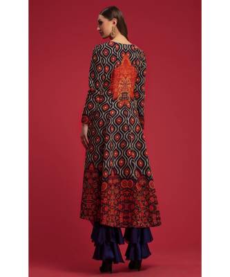Printed Flare Style Jacket With Flare Style Pants 2