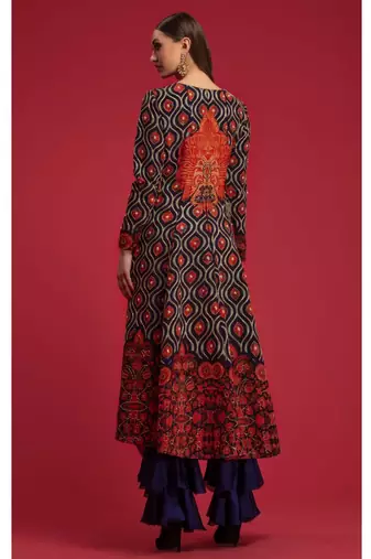 Printed Flare Style Jacket With Flare Style Pants