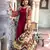 Charu Parashar Red printed front open long cape with top and sharara