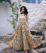 Yellow printed dress