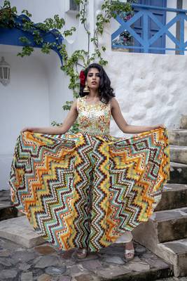 Yellow printed dress 3