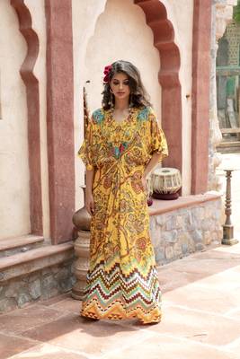  Yellow Printed Kaftan 3