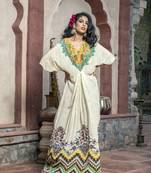  Cream Printed Kaftan