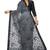 Grey embroidered net saree with blouse