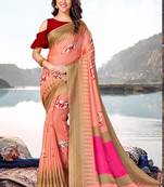 Peach Jute Cotton Jute Sarees