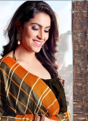 Brown Jute Cotton Jute Sarees 3