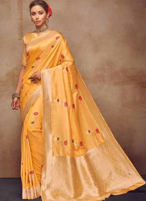 Yellow Art Silk Sarees Art Silk Sarees 1