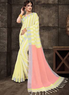 Lime Cotton Silk Cotton Silk Sarees 1