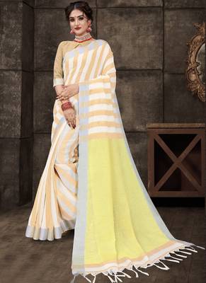 Beige Cotton Silk Cotton Silk Sarees 1