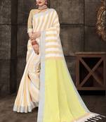 Beige Cotton Silk Cotton Silk Sarees