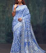 Aqua Blue Jacquard Jacquard Sarees