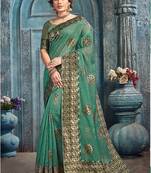 Light Green Faux Silk Blend Cotton Silk Sarees