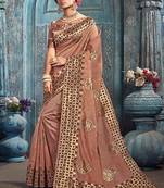Beige Faux Silk Blend Cotton Silk Sarees