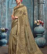 Light Olive Faux Silk Blend Cotton Silk Sarees