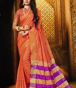 Orange Cotton Silk Cotton Sarees