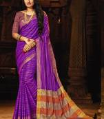 Purple Cotton Silk Cotton Sarees