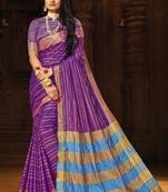 Purple Cotton Silk Cotton Sarees