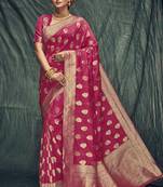 Dark Rani Pink Jacquard Jacquard Sarees