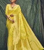 Dark Yellow Jacquard Jacquard Sarees